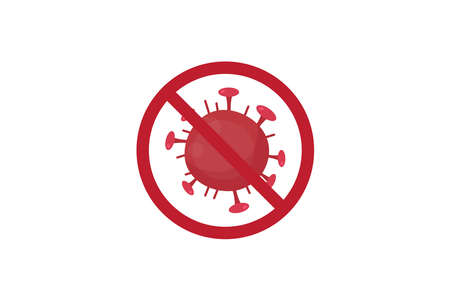 vector cartoon illustration of virus symbol, virus danger warningのイラスト素材