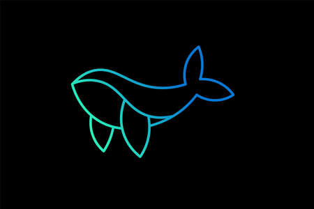 geometric shark logo illustration vector, icon vector logoのイラスト素材