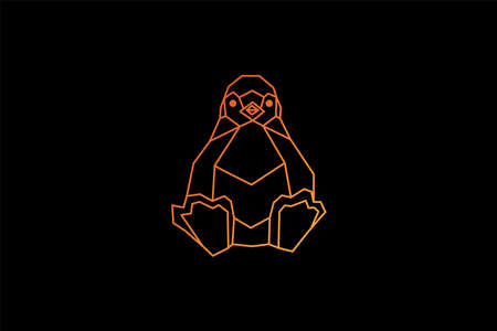 geometric style penguin logo illustration vector, mascot penguin iconのイラスト素材