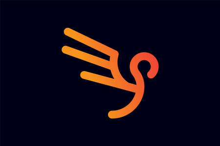 swan geometric style logo illustration vector, swan mascot iconのイラスト素材