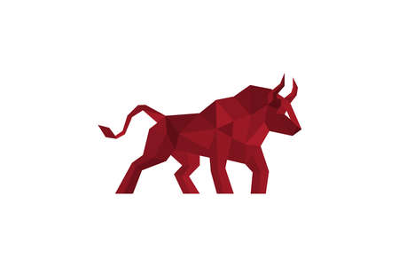 bull  illustration vector with solid color, geometric or polygonal style