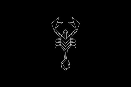 abstract style geometric scorpion illustration vectorのイラスト素材