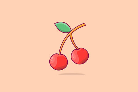 vector illustration of fresh and healthy cherry fruit cartoon