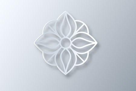 Paper cut flower on white background.のイラスト素材