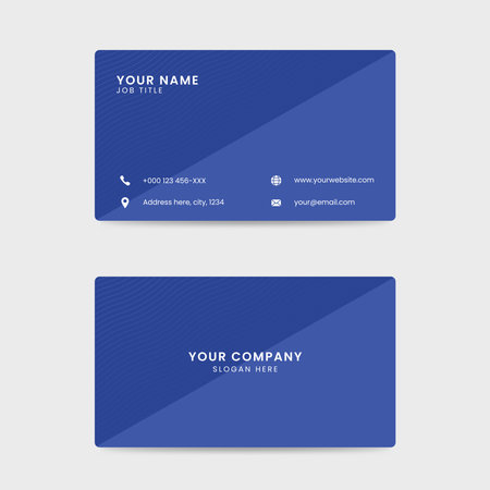 Professional Blue Business Card Template with Minimalist Designのイラスト素材