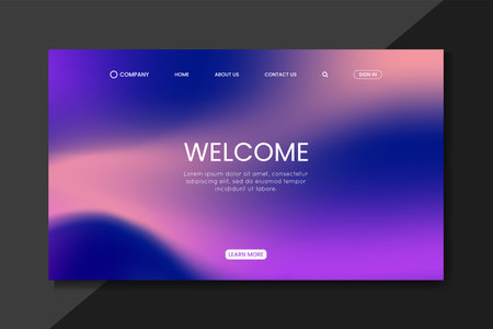 sleek blue pink gradient landing page design for modern websitesのイラスト素材