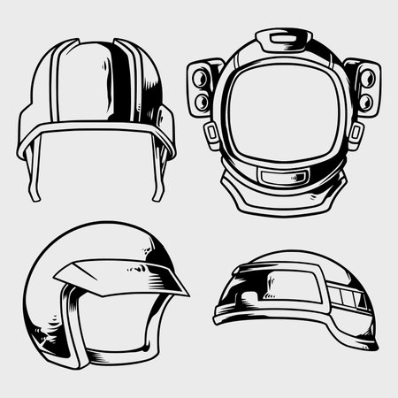 unique rare classic helmet packのイラスト素材