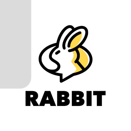Rabbit logo design template. Vector illustration. Rabbit logo concept.のイラスト素材