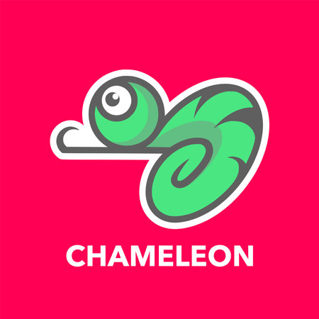 Chameleon simple cartoonのイラスト素材