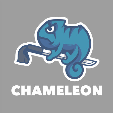 Chameleon mascot. Vector illustration for your sport team mascot branding.のイラスト素材