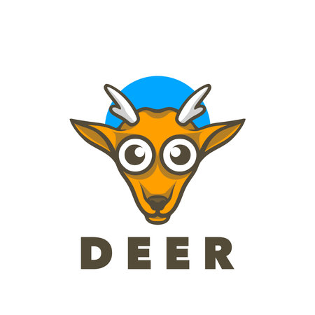deer logo design template. Vector illustration of a deer head.のイラスト素材