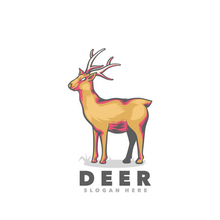 deer logo template vector icon illustration design with modern concept and clean layoutのイラスト素材