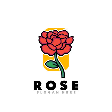 rose flower logo template vector icon element isolated on white background - vectorのイラスト素材