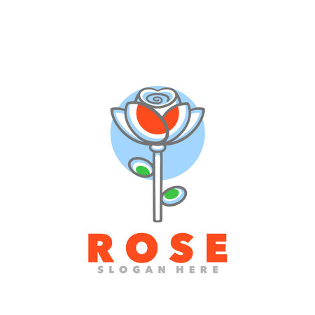 Rose logo with modern concept. Vector illustration, icon element template.のイラスト素材