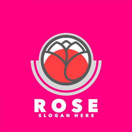 Flower logo design template. Vector illustration, modern logotype concept.のイラスト素材
