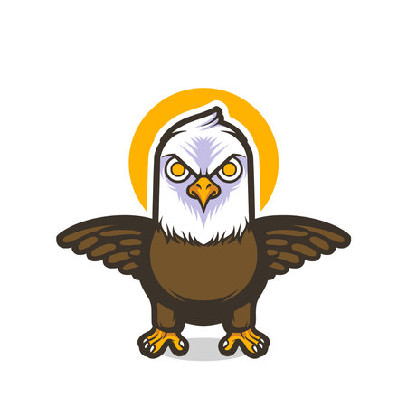 Bald Eagle Bird Cartoon Mascot Icon Logo Design Element Vectorのイラスト素材