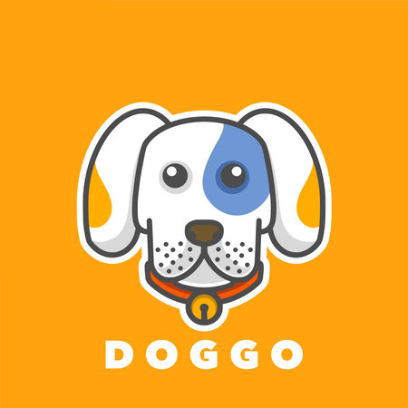 Dog logo design. Cute cartoon dog head. Vector illustration.のイラスト素材