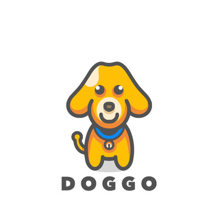 Dog cartoon logo template design illustrationのイラスト素材