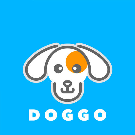 Dog head outline logoのイラスト素材