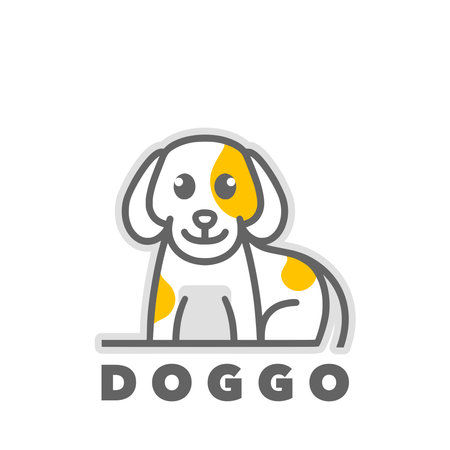 Dog outline mascot logoのイラスト素材