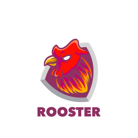 Rooster head logo templateのイラスト素材