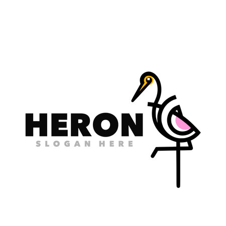 Stork logo design template. Bird logo vector iconのイラスト素材
