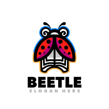 Beetle logo template vector icon element isolated on white background - vector illustrationのイラスト素材