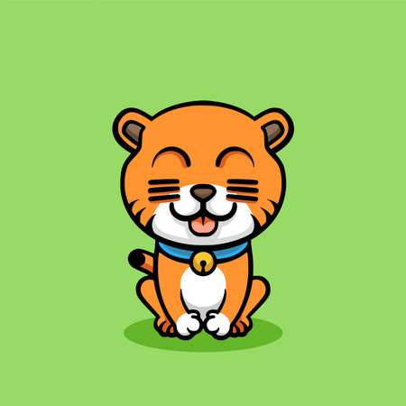 Cute Cartoon Cat Character Mascot Vector Icon Illustration Designのイラスト素材