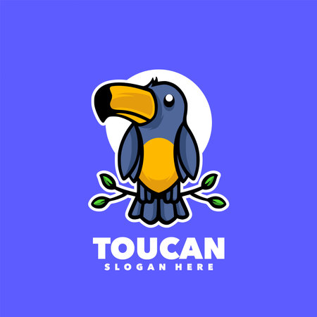 Toucan logo template. Vector illustration of toucan logo.のイラスト素材