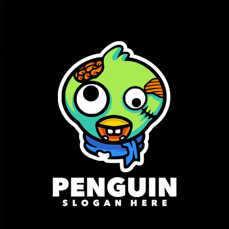 Penguin vector logo design template. Cute penguin mascot.のイラスト素材