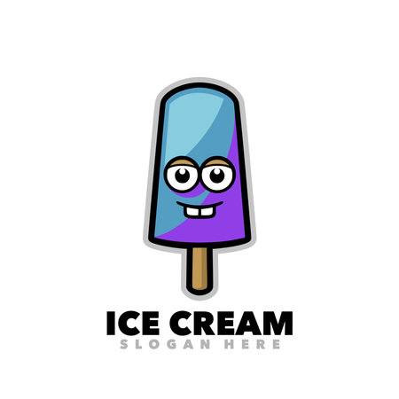 ice cream logo vector icon element template design in cartoon style - vectorのイラスト素材