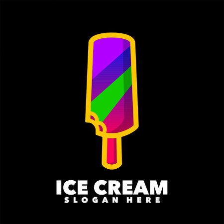 Ice cream logo with modern concept. Ice cream icon vector illustration.のイラスト素材