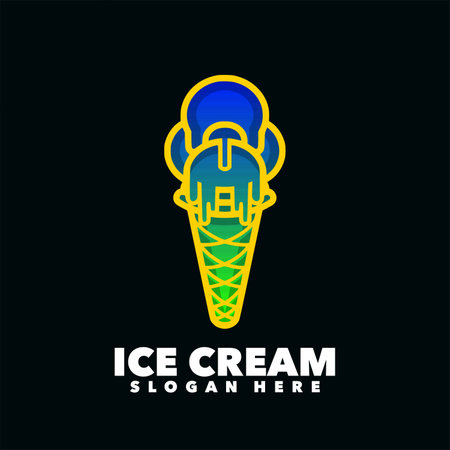 Ice cream logo with modern concept. ice cream vector logo design templateのイラスト素材