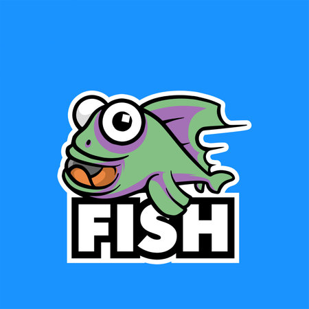 Cute fish predator logoのイラスト素材