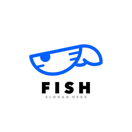 Fish logo template vector icon illustration. Seafood restaurant logo design templateのイラスト素材
