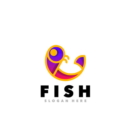 Fishe logo template vector icon illustration design. Swimming pool logoのイラスト素材
