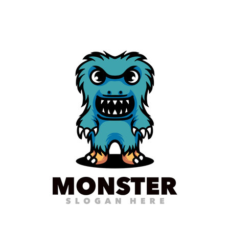 Monster logo concept design. Vector illustration on white background. EPS 10のイラスト素材