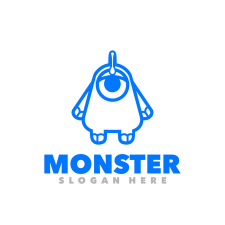 Monster logo template vector icon illustration design with modern concept and simple styleのイラスト素材