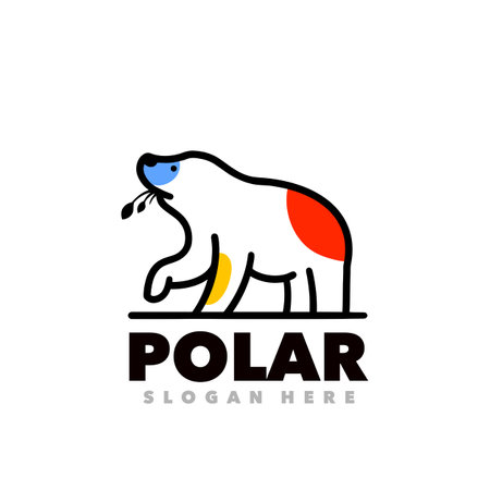 Polar bear logo template vector icon illustration design isolated on white backgroundのイラスト素材
