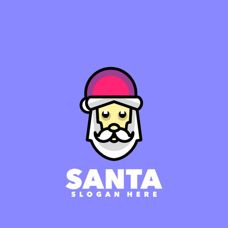 Santa Claus vector logo template. Santa Claus with mustache and beard iconのイラスト素材
