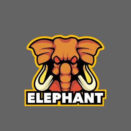 Elephant logo template. Vector illustration of an elephant head mascot.のイラスト素材
