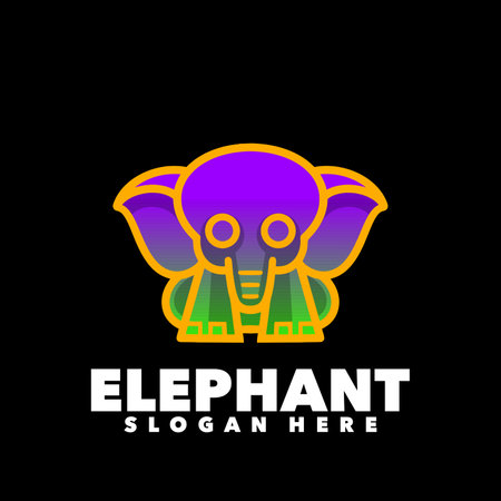 Elephant logo design vector template. Animal logotype concept illustration.のイラスト素材