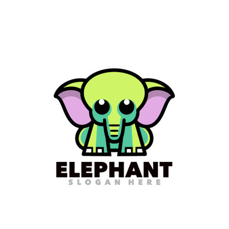 Elephant logo template vector icon illustration design. Animal logotype conceptのイラスト素材