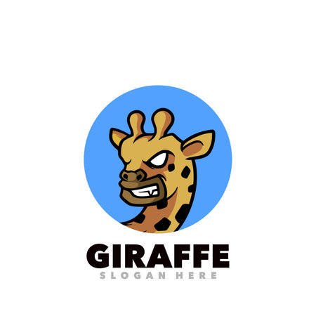 Giraffe head logo template vector icon illustration design isolated on white backgroundのイラスト素材