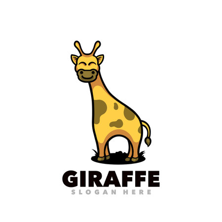 Giraffe logo template vector icon illustration design isolated on white backgroundのイラスト素材