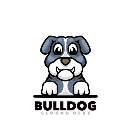 Bulldog logo template. Vector illustration of a bulldog mascot.のイラスト素材