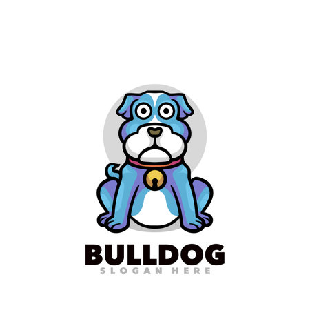 Bulldog mascot cartoon design illustrationのイラスト素材