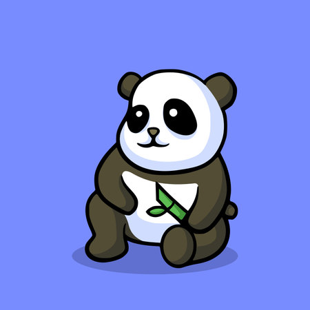 Cute cartoon panda bear with a book. Vector illustration.のイラスト素材