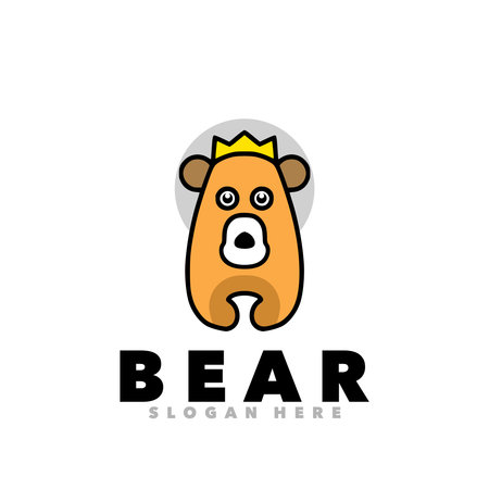 Bear logo template vector icon illustration design. Cute bear logo conceptのイラスト素材
