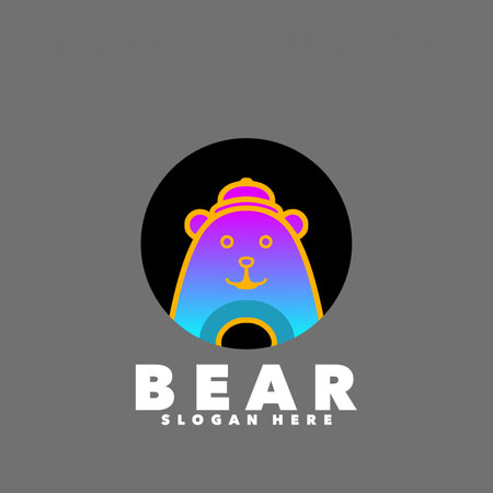 Bear logo with modern concept. Vector illustration of bear logo template.